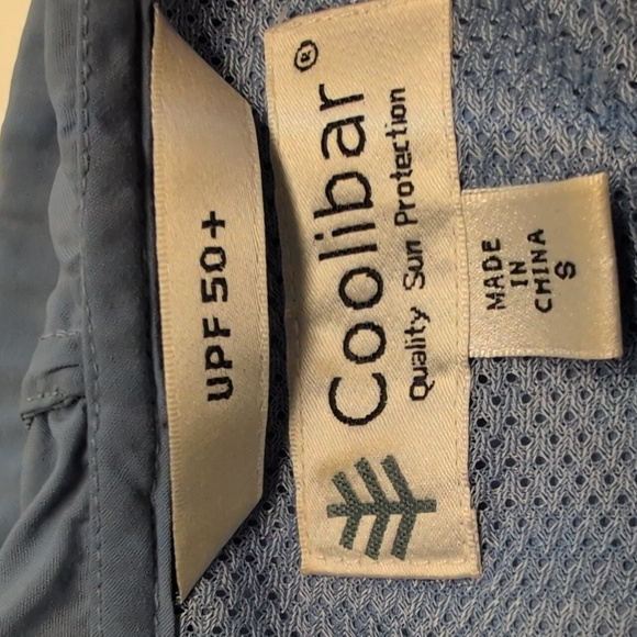 Coolibar Blue 1/4 Snap Hoodie Sun Protection Vented Long Sleeve Size Small - Picture 9 of 11